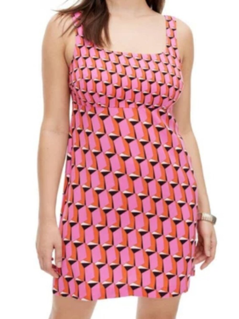 Diane Von Furstenberg X Target Pink Mod Geometric Sleeveless A-Line Dress NWT 17